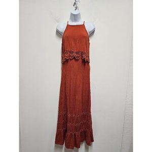 Francesca's Collections Orange Casual Maxi Dress Size Small